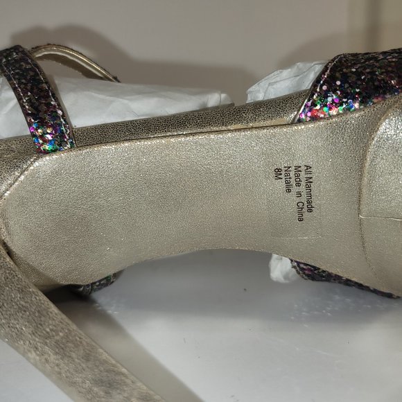 Falchi by Falchi Natalie Dress Heel Sandal Multicolored Light Gold 8 M - Picture 7 of 10